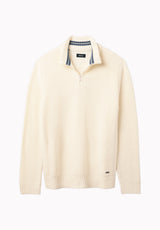 Wryan Men's Quarter-Zip Sweater, Milk - BM24917