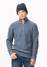 Wryan Men's Quarter-Zip Sweater, Vintage Indigo - BM24917