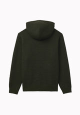 Waolo Men's Geometric Pattern Sweater Fleece Hoodie, Chive - BM24918