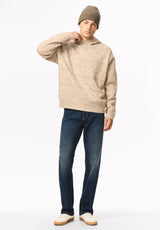Waolo Men's Geometric Pattern Sweater Fleece Hoodie, Tuffet - BM24918