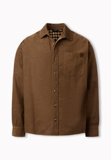 Samir Men's Long Sleeve Check Corduroy Shirt, Dark Earth - BM24921