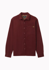 Samir Men's Long Sleeve Check Corduroy Shirt, Red Mahogany - BM24921