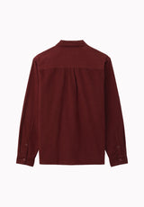 Samir Men's Long Sleeve Check Corduroy Shirt, Red Mahogany - BM24921