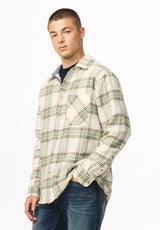 Skyler Men's Plaid Flannel Shirt, Iceberg Green - BM24923