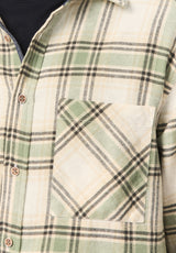 Skyler Men's Plaid Flannel Shirt, Iceberg Green - BM24923