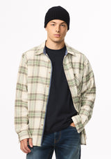 Skyler Men's Plaid Flannel Shirt, Iceberg Green - BM24923