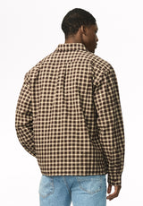 Shogo Men's Oversized Check Shirt, Charcoal - BM24927