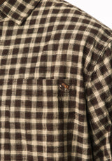 Shogo Men's Oversized Check Shirt, Charcoal - BM24927