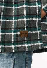Jaze Men's Relaxed Fit Plaid Flannel Jacket, Charcoal - BM24931