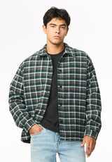 Jaze Men's Relaxed Fit Plaid Flannel Jacket, Charcoal - BM24931