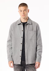 Samuel Men's Basketweave Overshirt, Heather Grey - BM24934