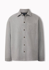 Samuel Men's Basketweave Overshirt, Heather Grey - BM24934