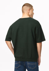 Kafael Men's Textured Short Sleeve Henley, Dark Sea - BM24940