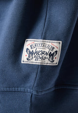 Felice Men's Vintage Wash Legends Fleece Crewneck, Vintage Indigo - BM24949