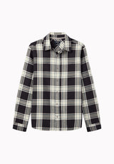 Sago Men's Long Sleeve Plaid Shirt, Charcoal - BM24956
