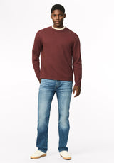 Kitchell Men's Ribbed Long Sleeve Top, Red Mahogany - BM24973