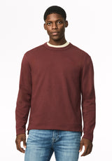 Kitchell Men's Ribbed Long Sleeve Top, Red Mahogany - BM24973
