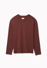Kitchell Men's Ribbed Long Sleeve Top, Red Mahogany - BM24973