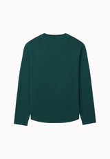 Kambo Men's Ribbed Long Sleeve Henley, Dark Sea - BM24974