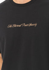 Trevano Men's Vintage Back Graphic Tee, Black - BM24978