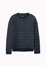 Willis Men's Textured Stripe Crew Neck Sweater, Naval Academy - BM24982