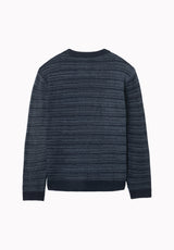 Willis Men's Textured Stripe Crew Neck Sweater, Naval Academy - BM24982
