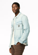 Simon Men's Oversized Denim Work Shirt, Light Blue Wash - BM26290