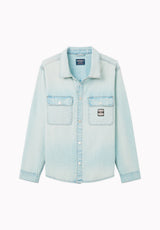 Simon Men's Oversized Denim Work Shirt, Light Blue Wash - BM26290