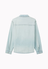 Simon Men's Oversized Denim Work Shirt, Light Blue Wash - BM26290