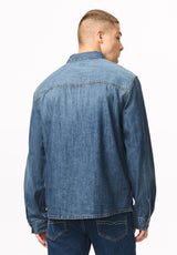 Simon Men's Oversized Denim Work Shirt, Blue Denim - BM26291