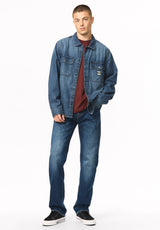 Simon Men's Oversized Denim Work Shirt, Blue Denim - BM26291
