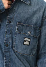 Simon Men's Oversized Denim Work Shirt, Blue Denim - BM26291