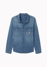Simon Men's Oversized Denim Work Shirt, Blue Denim - BM26291