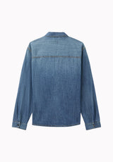 Simon Men's Oversized Denim Work Shirt, Blue Denim - BM26291
