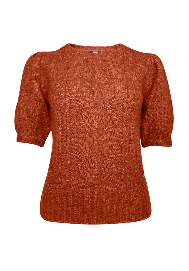 Buffalo – Lissa Orange US Sleeve - Jeans Women\'s Short in Ginger Sweater
