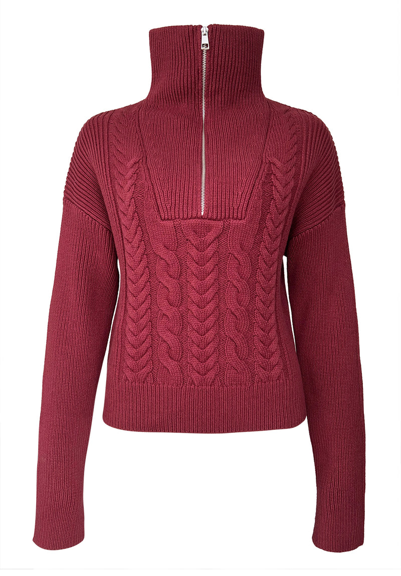 Sorella Women's Long Sleeve Sweater in Dark Red – Buffalo Jeans - US