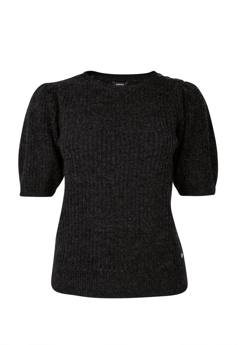Buffalo David Bitton Agata Black Women's Short Sleeve Sweater - SW0039F Color BLACK