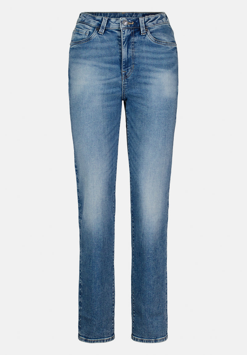 High Rise Straight Jayden Women's Jeans, Stonewashed Indigo - BL15836
