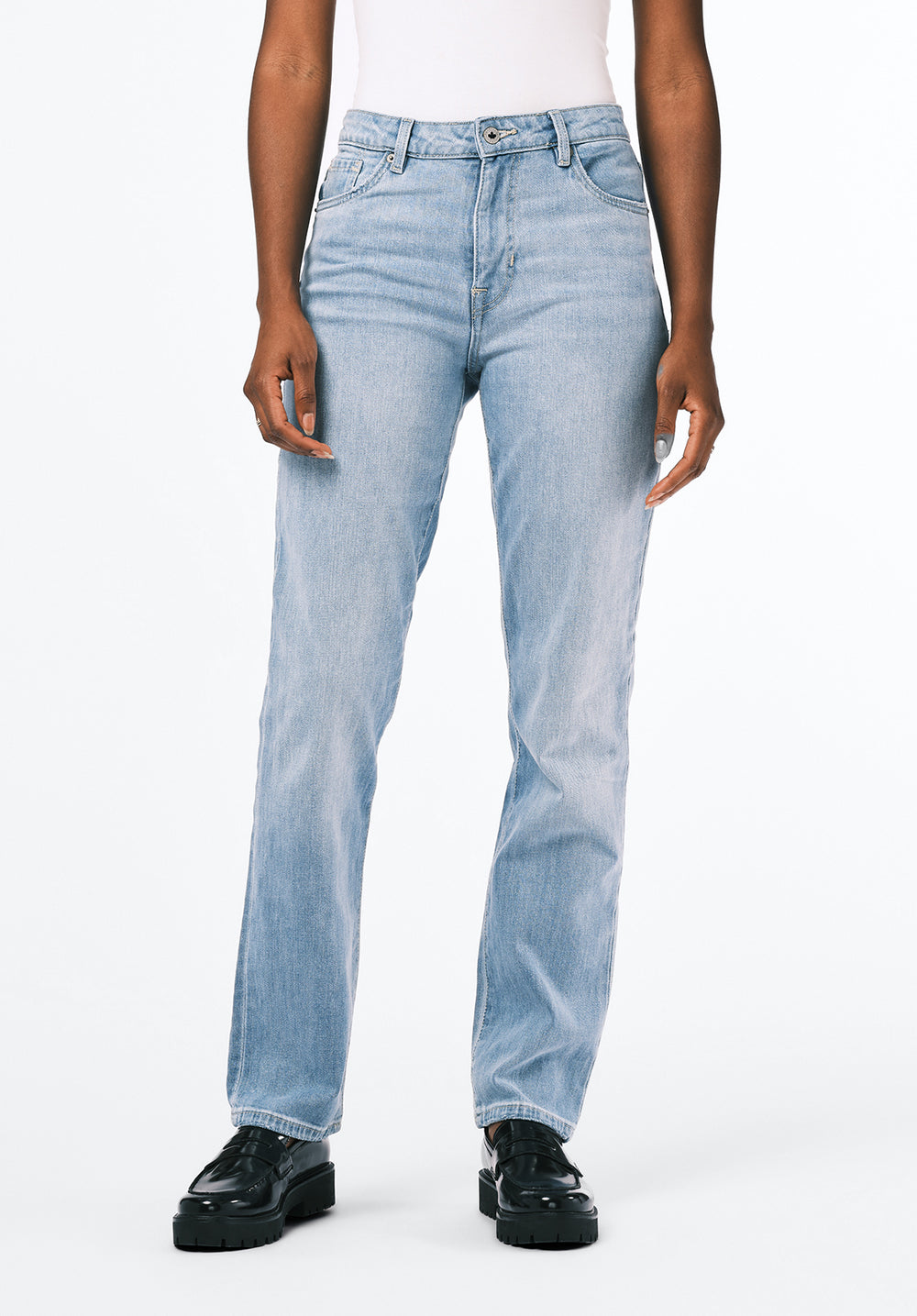 High Rise Straight Jayden Women's Jeans in Light Soft Blue