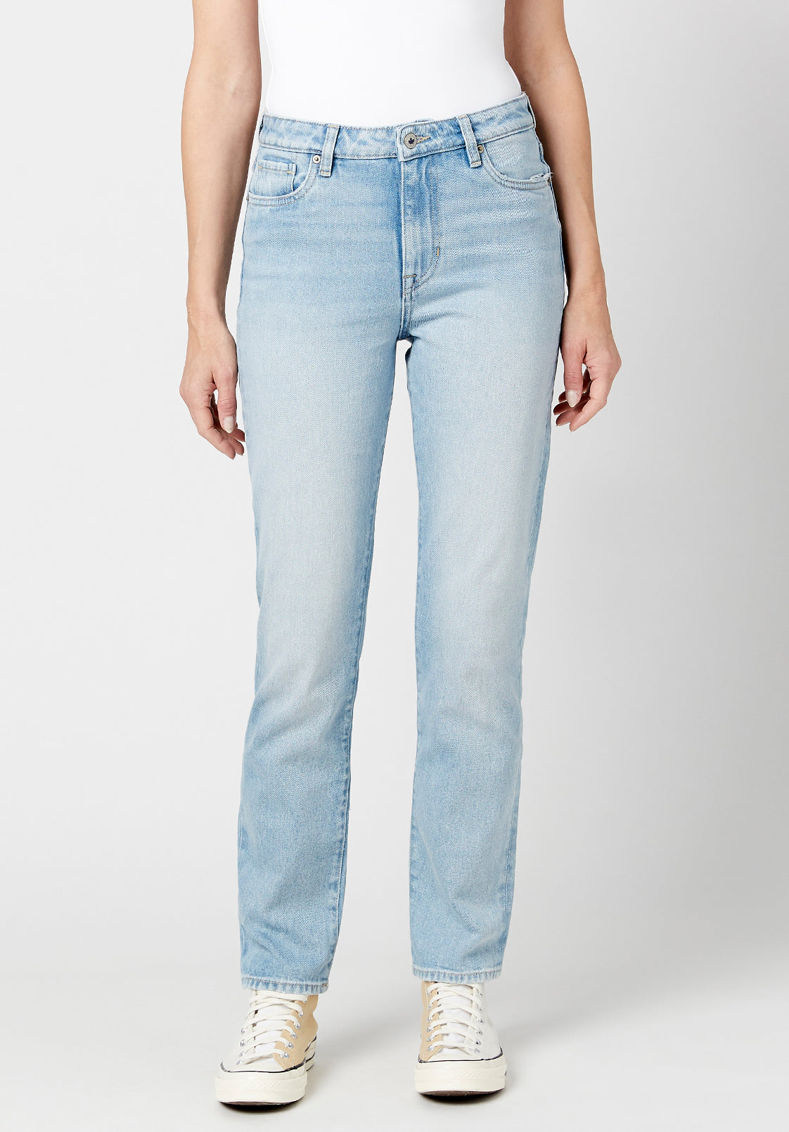 High Rise Straight Jayden Women's Jeans in Light & Soft Blue - Buffalo ...
