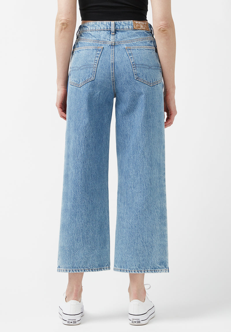 High Rise Wide Leg Cropped Addisson Women's Jeans in Shadow Wash
