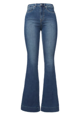 Joplin High Rise Flared Women's Jeans in Blue - BL15942