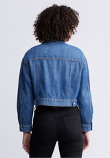 Buffalo David Bitton Teagan Women's Boxy Denim Jacket in Authentic Blue - BL15957 Color INDIGO