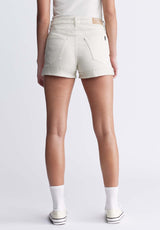 Buffalo David Bitton Goldie Women's High Rise Shorts in Beige Distressed Wash - BL15964 Color SANDSHELL