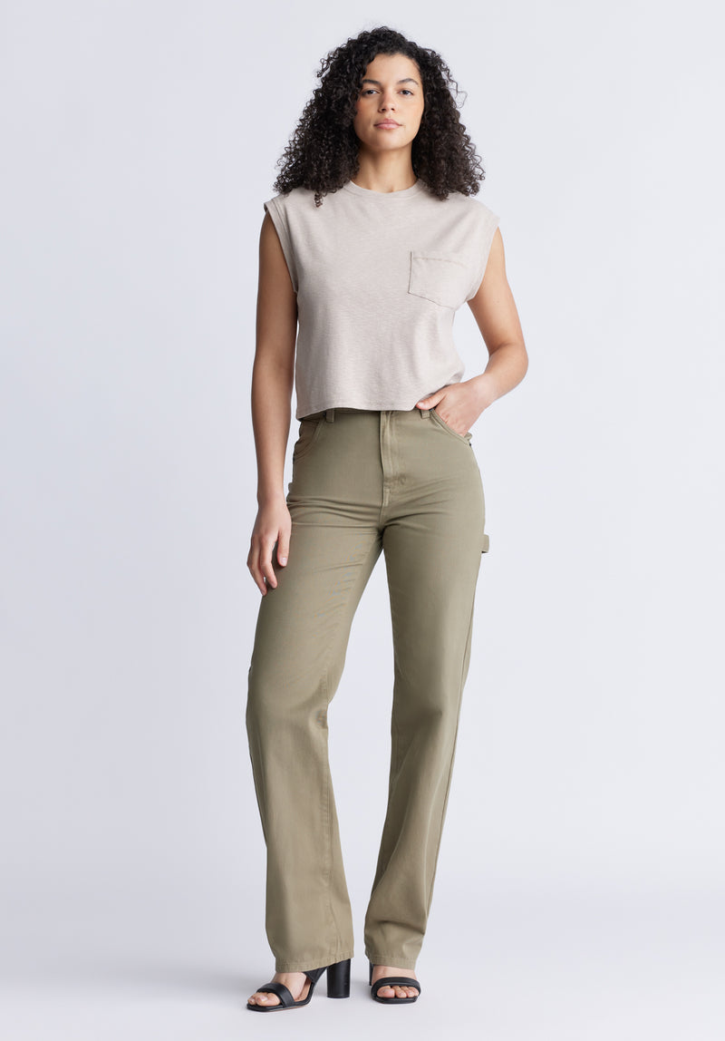 Super High-Rise Loose Straight Jane Women's Pants, Olive Green Buffalo Jeans Super High-Rise Loose Straight Jane Women's Pants, Olive Green Buffalo Jeans