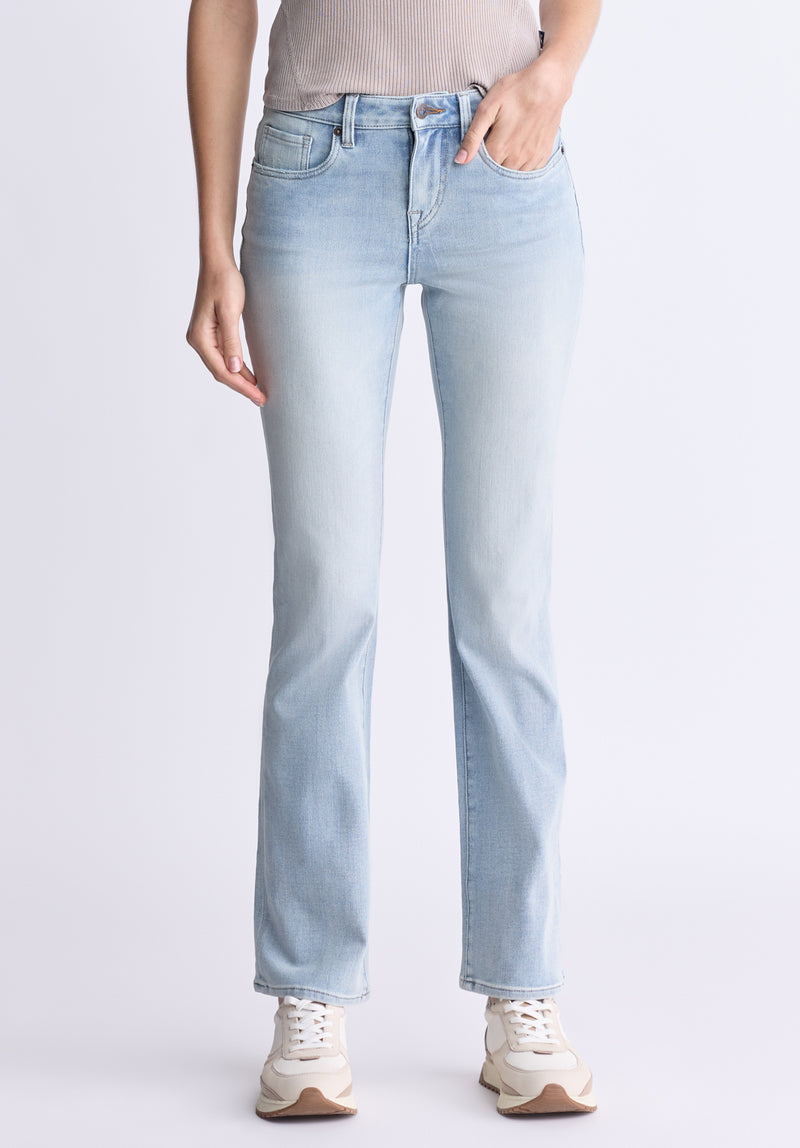 Mid Rise Bootcut Queen Women's Jeans, Vintage Light Blue Indigo / 25 Mid Rise Bootcut Queen Women's Jeans, Vintage Light Blue Indigo / 25