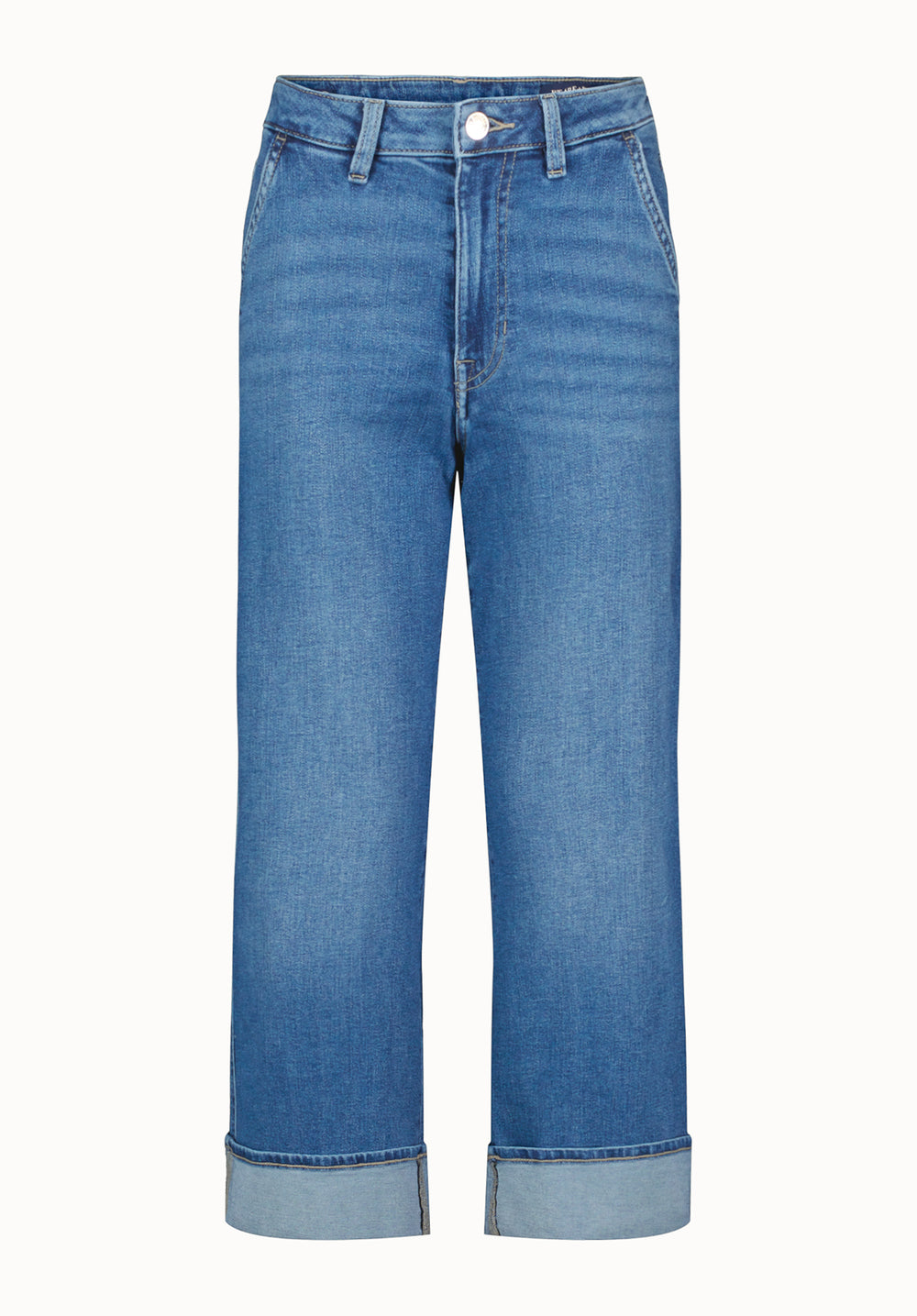 Addisson Women's High Rise Wide Leg Cropped Jeans, Indigo Worn