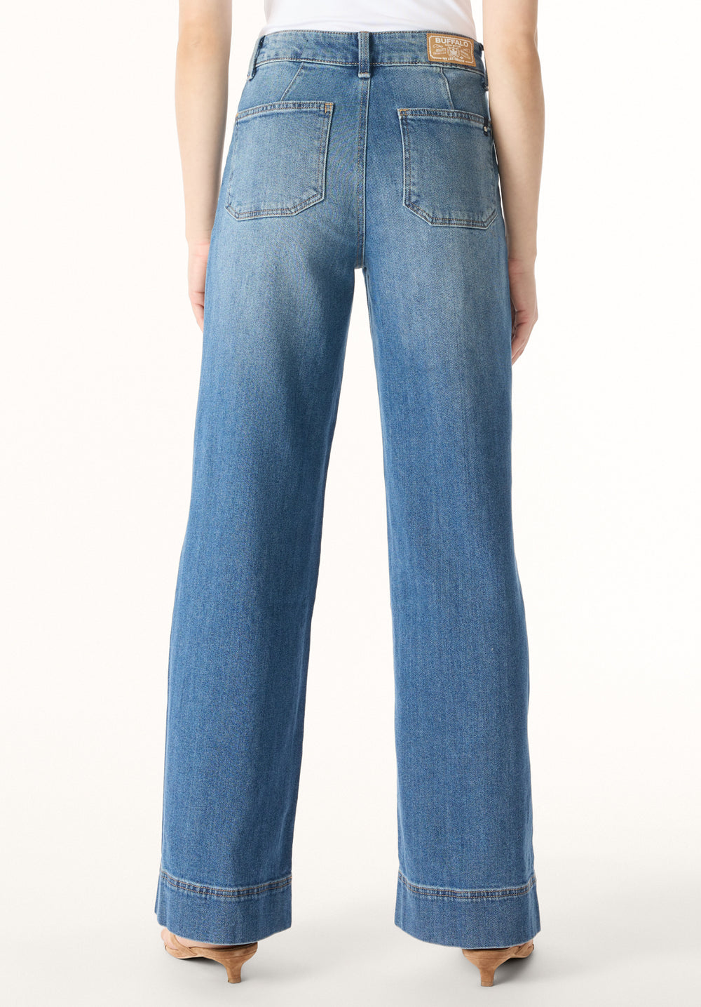 Addie Women's High Rise Wide Leg Jeans, Authentic Worn – Buffalo Jeans