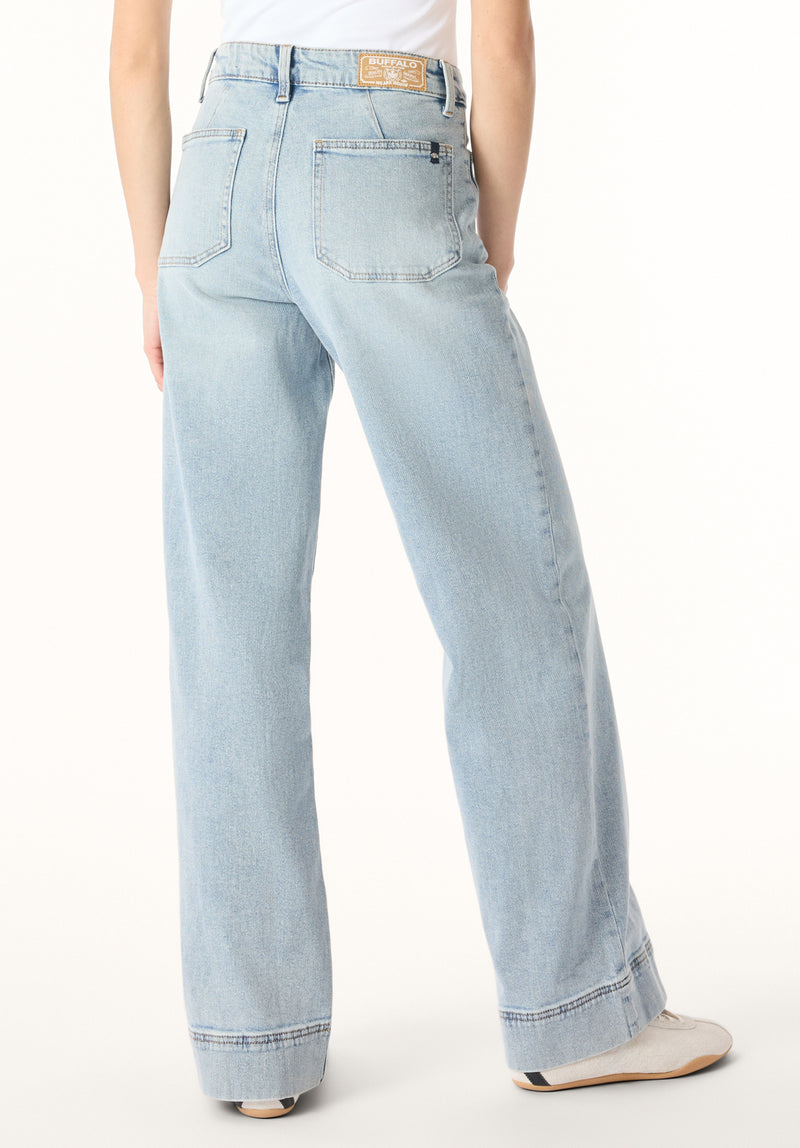 Addie Women's High Rise Wide Leg Jeans, Bleached – Buffalo Jeans