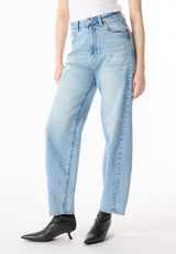High Rise Barrel Barbara Women's Jeans, Vintage Blue - BL16072